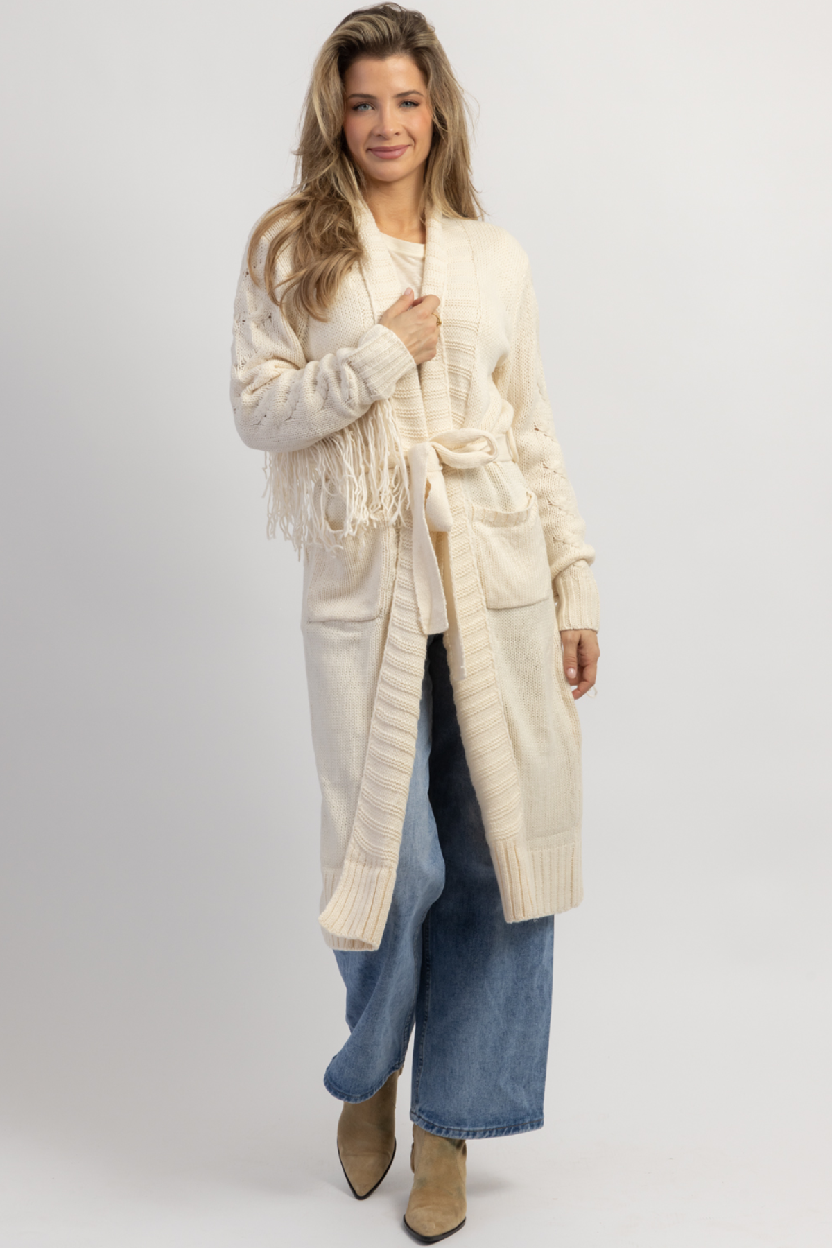 Fringe sales duster cardigan