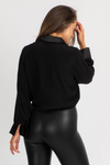 SATIN COLLAR + CUFF BUTTON DOWN