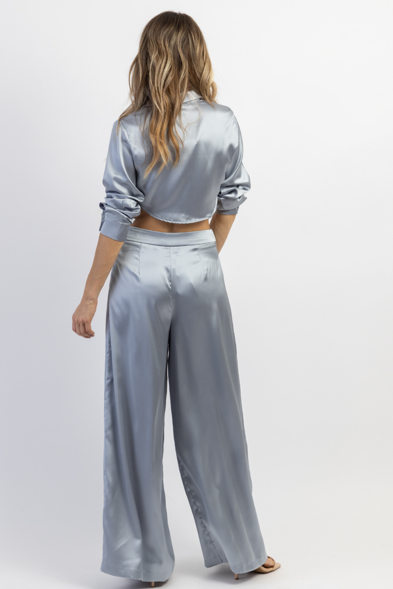 Silver hot sale silk pants