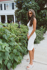 SNOW-WHITE KNIT MIDI DRESS