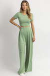 BUTTER SOFT SPRING GREEN PALAZZO PANT SET *BACK IN STOCK*