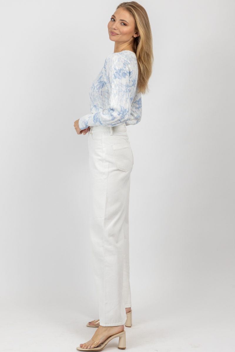 STAPLE WHITE WIDE LEG JEAN