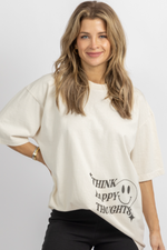 THINK HAPPY SMILEY GRAPHIC TEE
