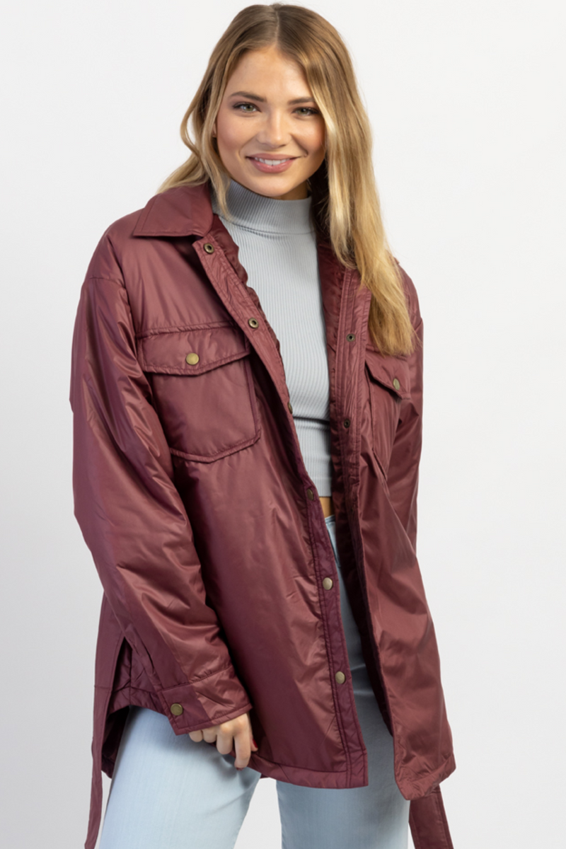 THROW + GO MERLOT SHIRT JACKET