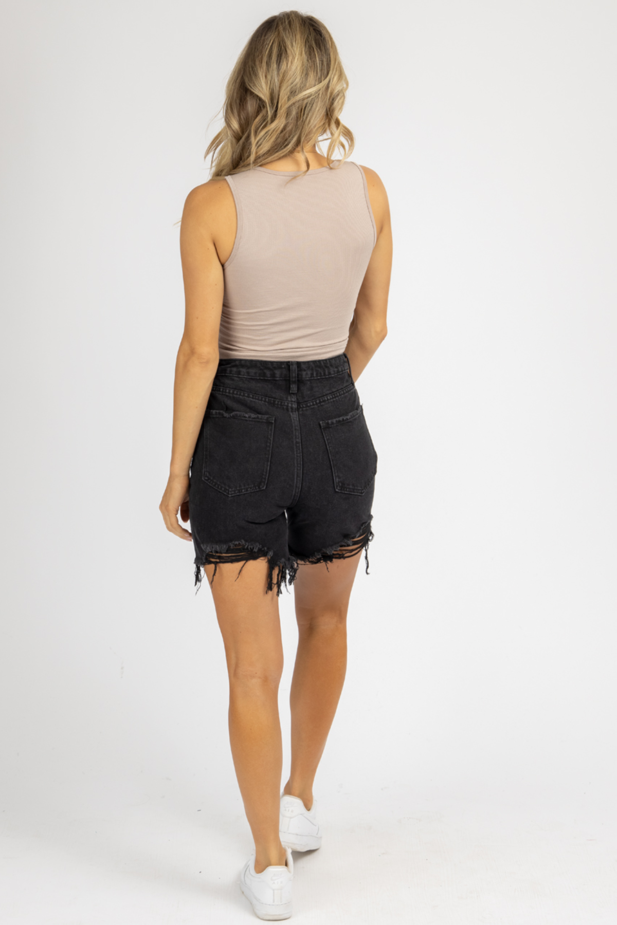 La Miel Justice Washed-Style Denim Shorts
