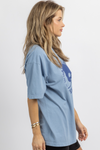 BLUE WHAT GOES AROUND GRAPHIC TEE