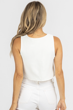 WHITE SQUARENECK RELAXED CROP TOP